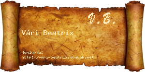 Vári Beatrix névjegykártya